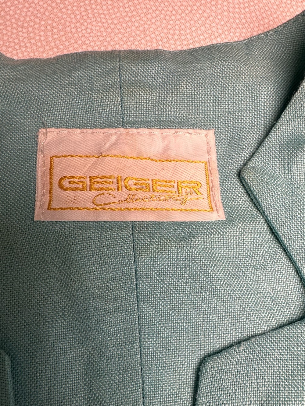 Vintage 90’s Geiger Austria 100% Linen Blue Midi Dress EU 38 US 8 Button Front - Picture 5 of 9